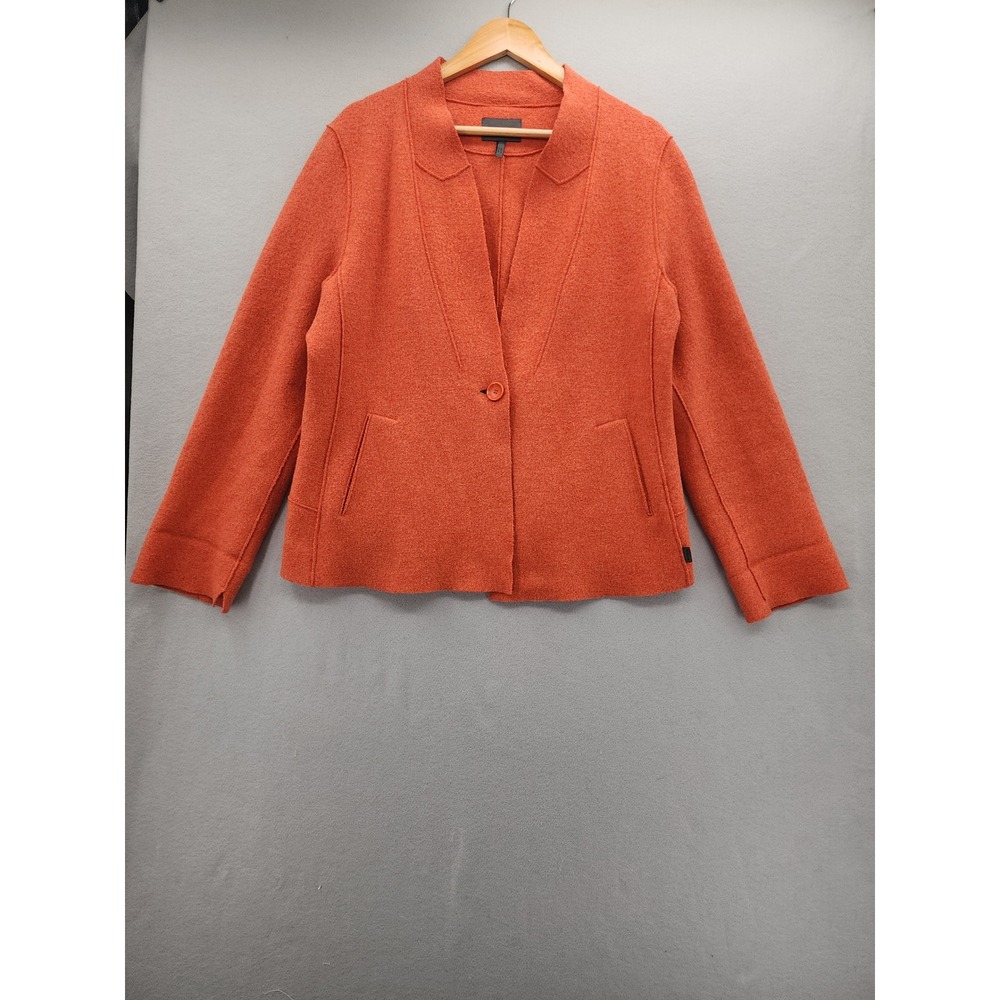 OSKA Boiled Wool Jacket 3 Orange Rust Virgin Wool Moessmer Lagenlook Blazer Coat - Picture 5 of 16
